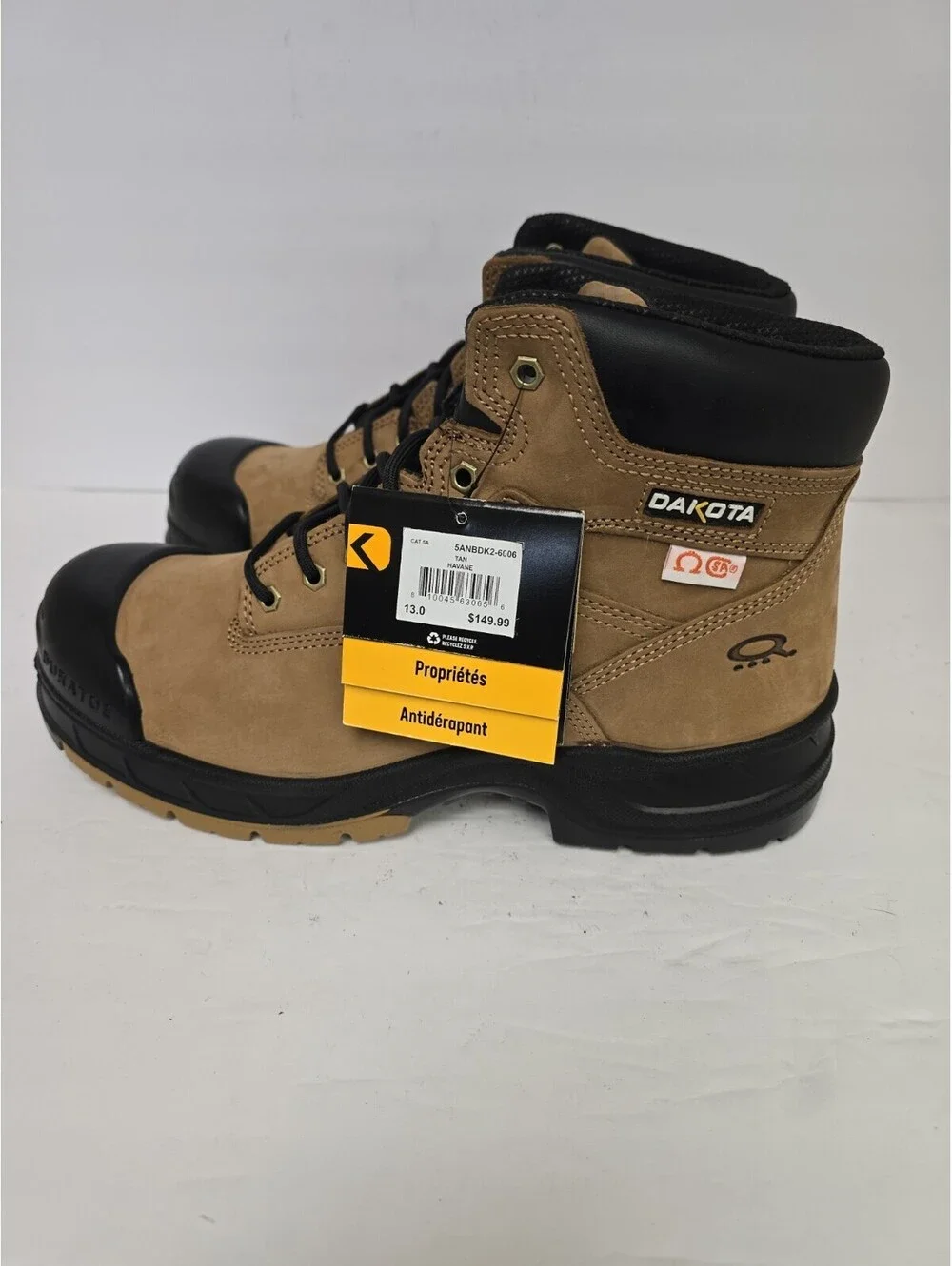 Dakota Men's 6” 6006 Quad Comfort Steel Toe Fresh Tech Work Boots Tan Size 13M